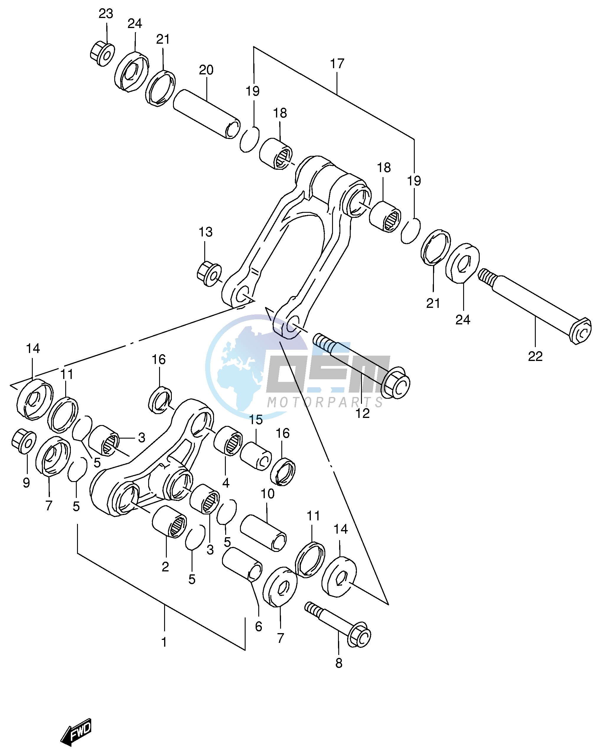 REAR CUSHION LEVER (MODEL T V)