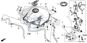 CBR500RAD CBR500R ABS UK - (E) drawing FUEL TANK/FUEL PUMP