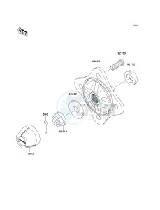 KRF 750 F [TERYX 750 4X4 NRA OUTDOORS] (F8F) F8F drawing REAR HUBS_BRAKES