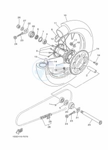 YZ125 (B0V2) drawing REAR WHEEL