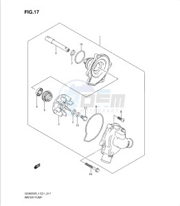 GSXF650 drawing WATER PUMP