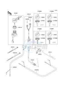 KLF 300 B [BAYOU 300] (B10-B14) [BAYOU 300] drawing IGNITION SWITCH