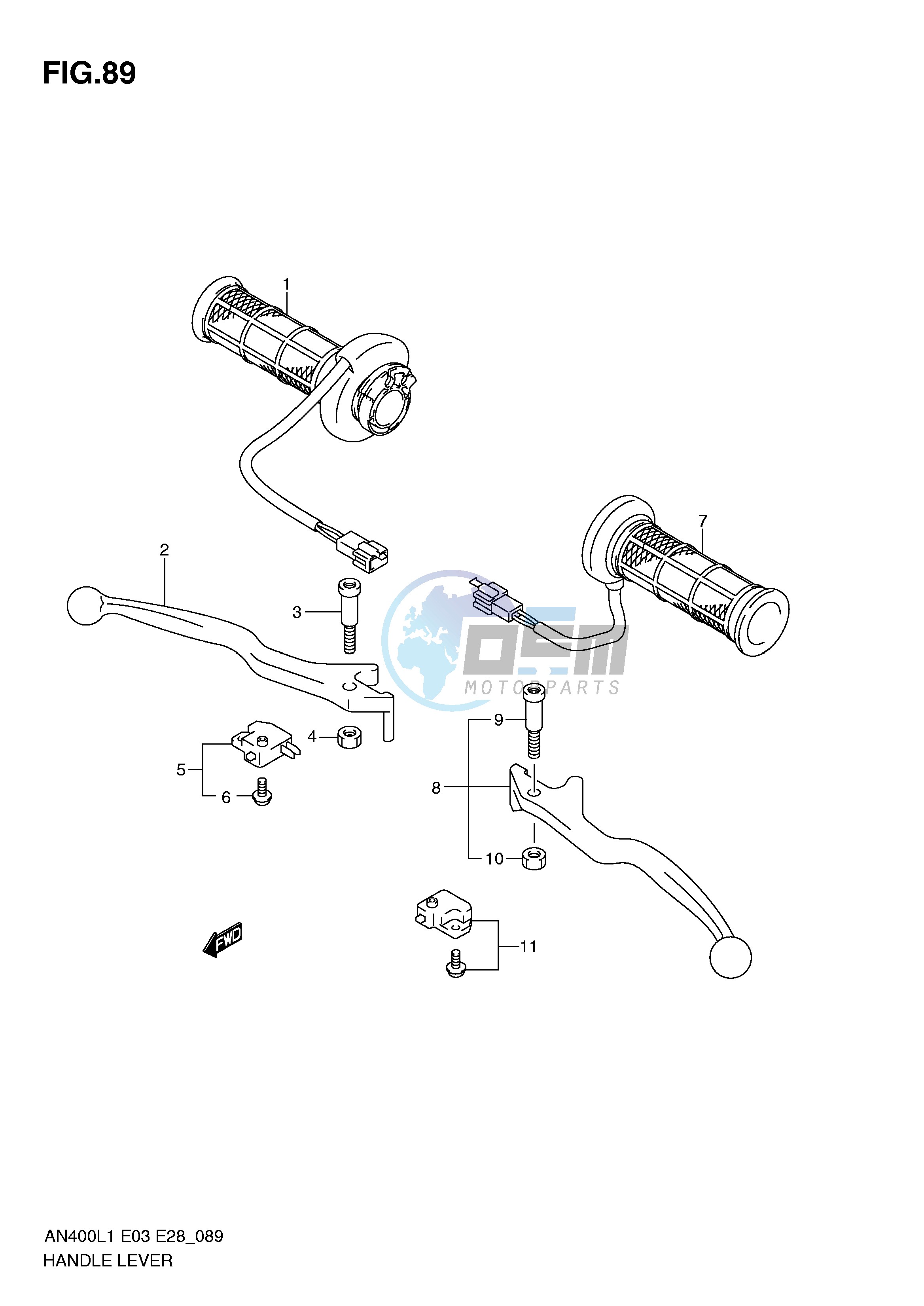 HANDLE LEVER (AN400ZAL1 E28)