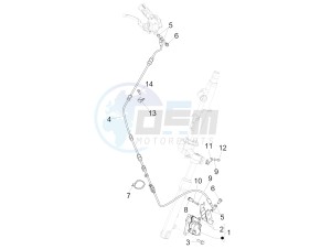 Liberty 125 iGet 4T 3V ie ABS (APAC) drawing Brakes pipes - Calipers