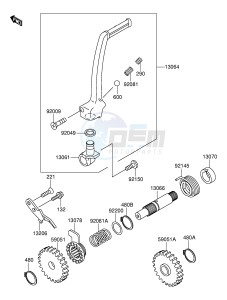 RM100 (E21) drawing KICKSTARTER MECHANISM