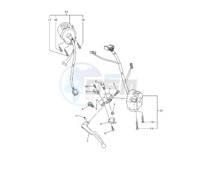 XJ6-S DIVERSION 600 drawing HANDLE SWITCH AND LEVER 36C6