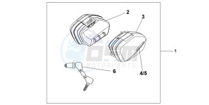 CBF1000T drawing NARROW PANNIER SET