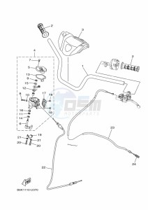 YFM700FWB YFM7NKDXK (B6K7) drawing STEERING HANDLE & CABLE