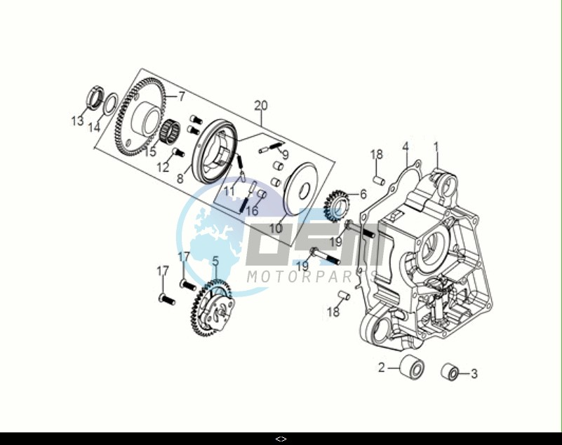 R CRANK CASE-OIL PUMP ASSY