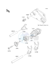 KLX 250 T [KLX250S] (T8F) T9F drawing GEAR CHANGE DRUM_SHIFT FORK-- S- -