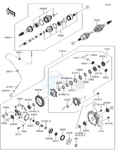 MULE SX 4x4 KAF400HJF EU drawing Drive Shaft-Front