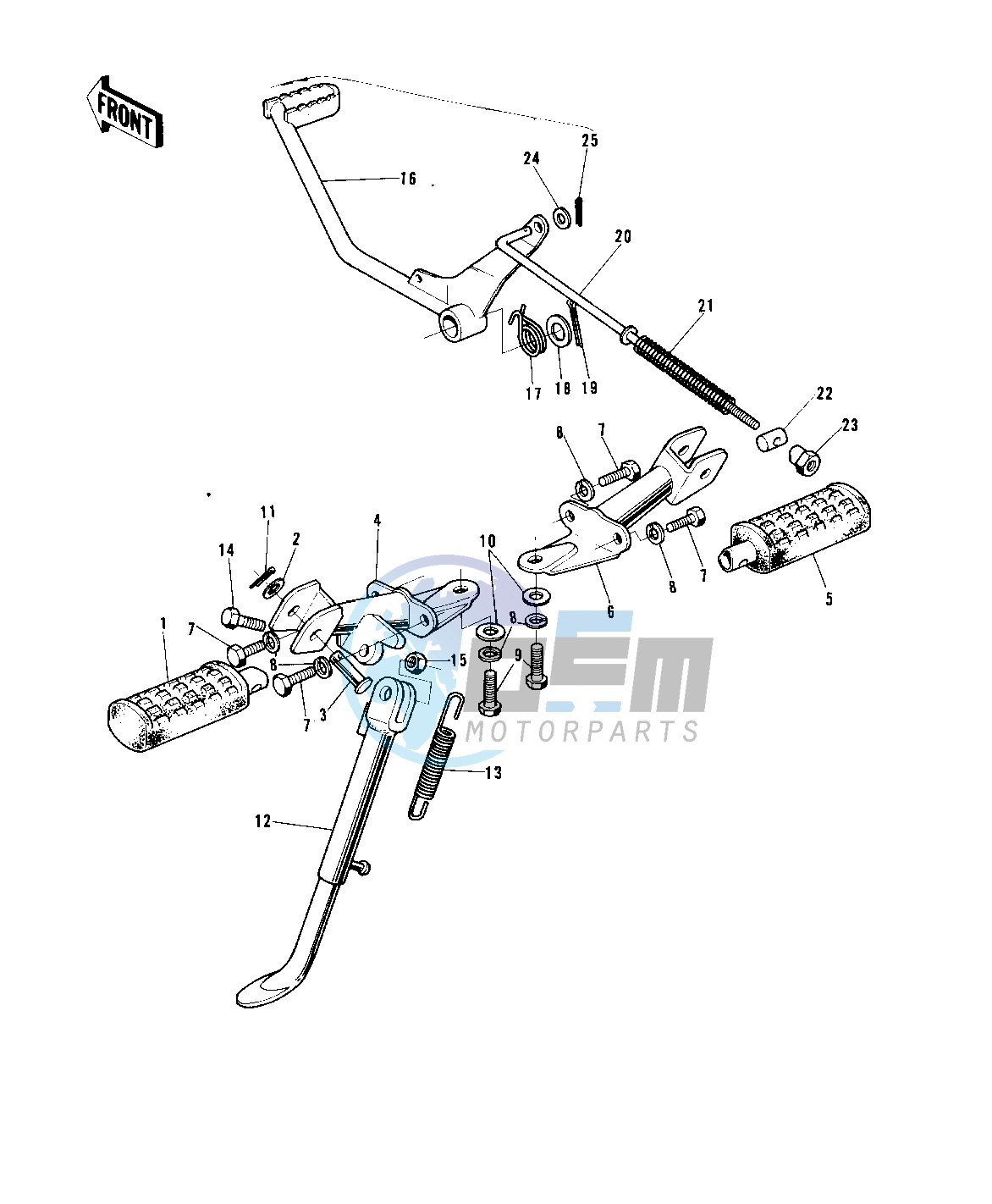 FOOTRESTS_STAND_BRAKE PEDAL -- 72-73 G5-A- -