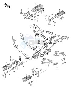 KZ 750 E (E1) drawing FOOTRESTS -- 80 KZY 50-E1- -