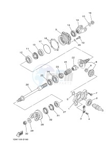 YFM450FWAD GRIZZLY 450 EPS HUNTER (BM72) drawing MIDDLE DRIVE GEAR