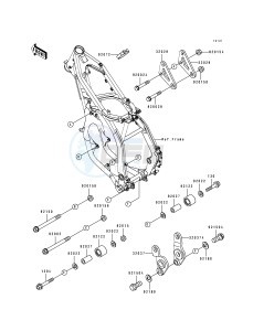 KX 250 J [KX250] (J1) [KX250] drawing FRAME FITTING