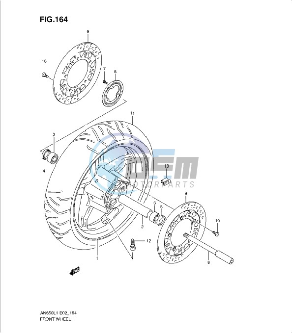 FRONT WHEEL (AN650AL1 E24)