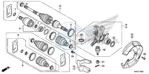 TRX500FE2G TRX500 Europe Direct - (ED) drawing FRONT KNUCKLE/ FRONT DRIVE SHAFT