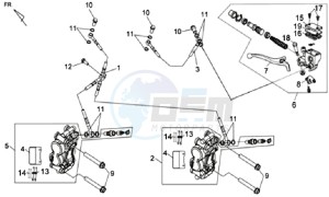 MAXSYM 400 EFI ABS drawing VOORREMBRAKE CALIPER / REMGRIP