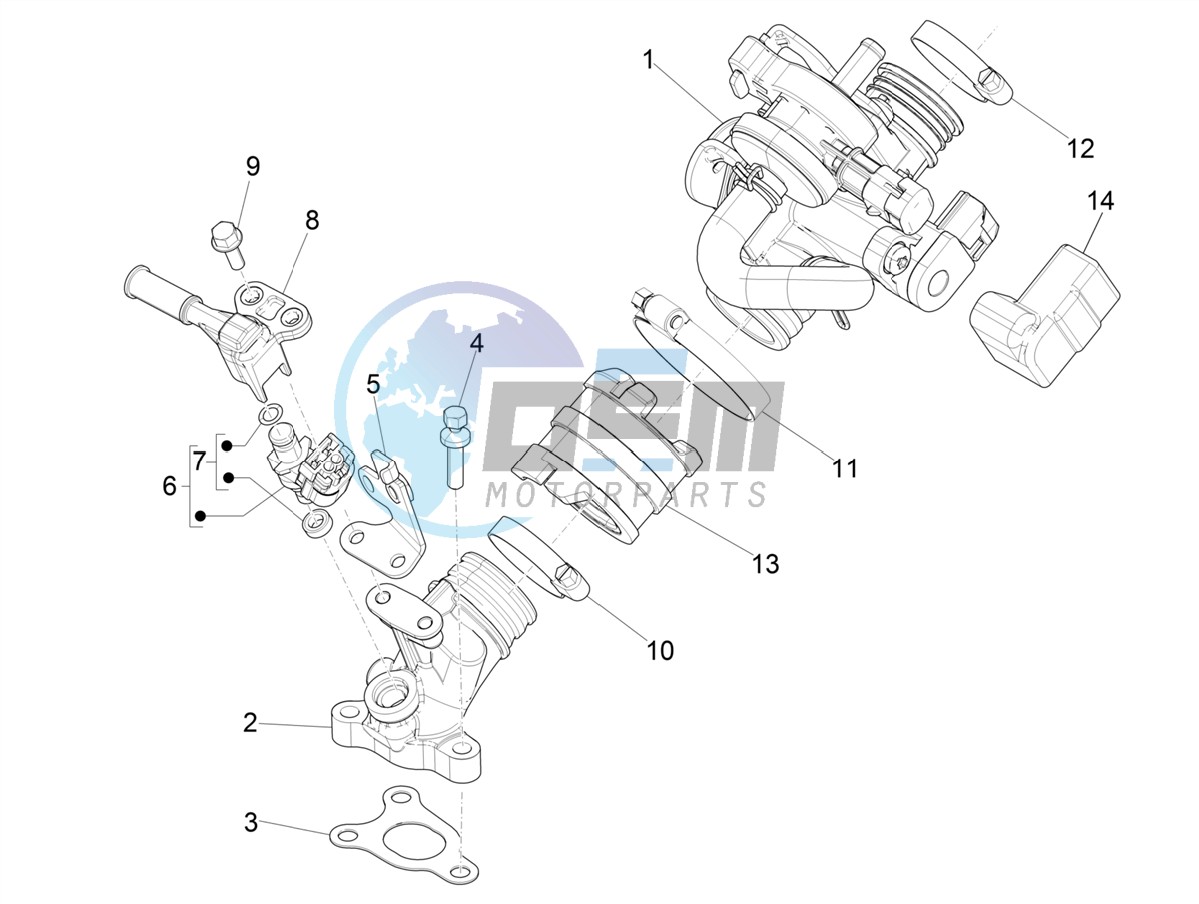 Throttle body - Injector - Induction joint