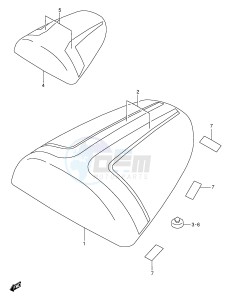 GSX-R750 (E2) drawing SEAT TAIL BOX (MODEL V)