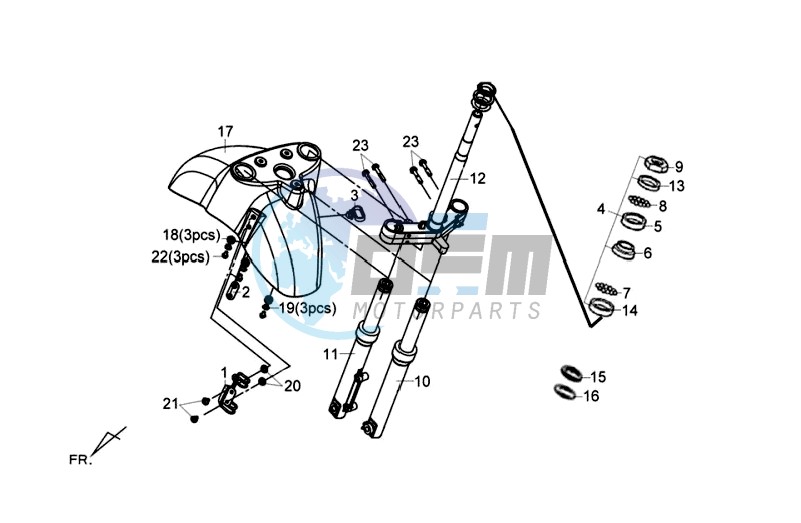 FRONT FORK/ FRONT FENDER / STEERING HEAD BEARING