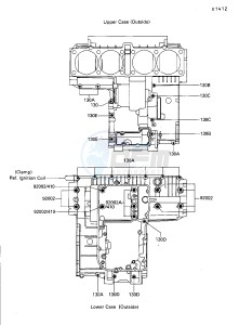 ZG 1200 B [VOYAGER XII] (B6-B9) [VOYAGER XII] drawing CRANKCASE BOLT PATTERN