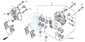 CBR1000RAA France - (F / ABS CMF HRC) drawing FRONT BRAKE CALIPER