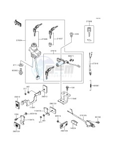 ZR 550 B [ZEPHYR] (B1-B4) [ZEPHYR] drawing IGNITION SWITCH -- &NAMI.004498- -