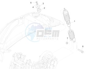 Primavera 50 4T-4V (EMEA) drawing Rear suspension - Shock absorber/s