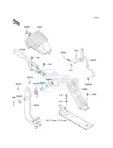 KAF 620 K [MULE 3010 TRANS4X4 HARDWOODS GREEN HD] (K6F-K8F) K8F drawing BRAKE PEDAL_THROTTLE LEVER