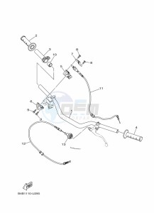 YZ85LW YZ80 (B0GL) drawing STEERING HANDLE & CABLE