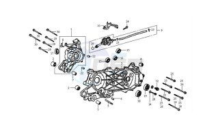 SHARK 50 E2 drawing CRANKCASE L / R / STARTER