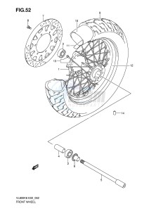 VL800 (E2) VOLUSIA drawing FRONT WHEEL (VL800K6 UK6 K7 UEK7 K8 UEK8 K9 UEK9 L0 UEL0)