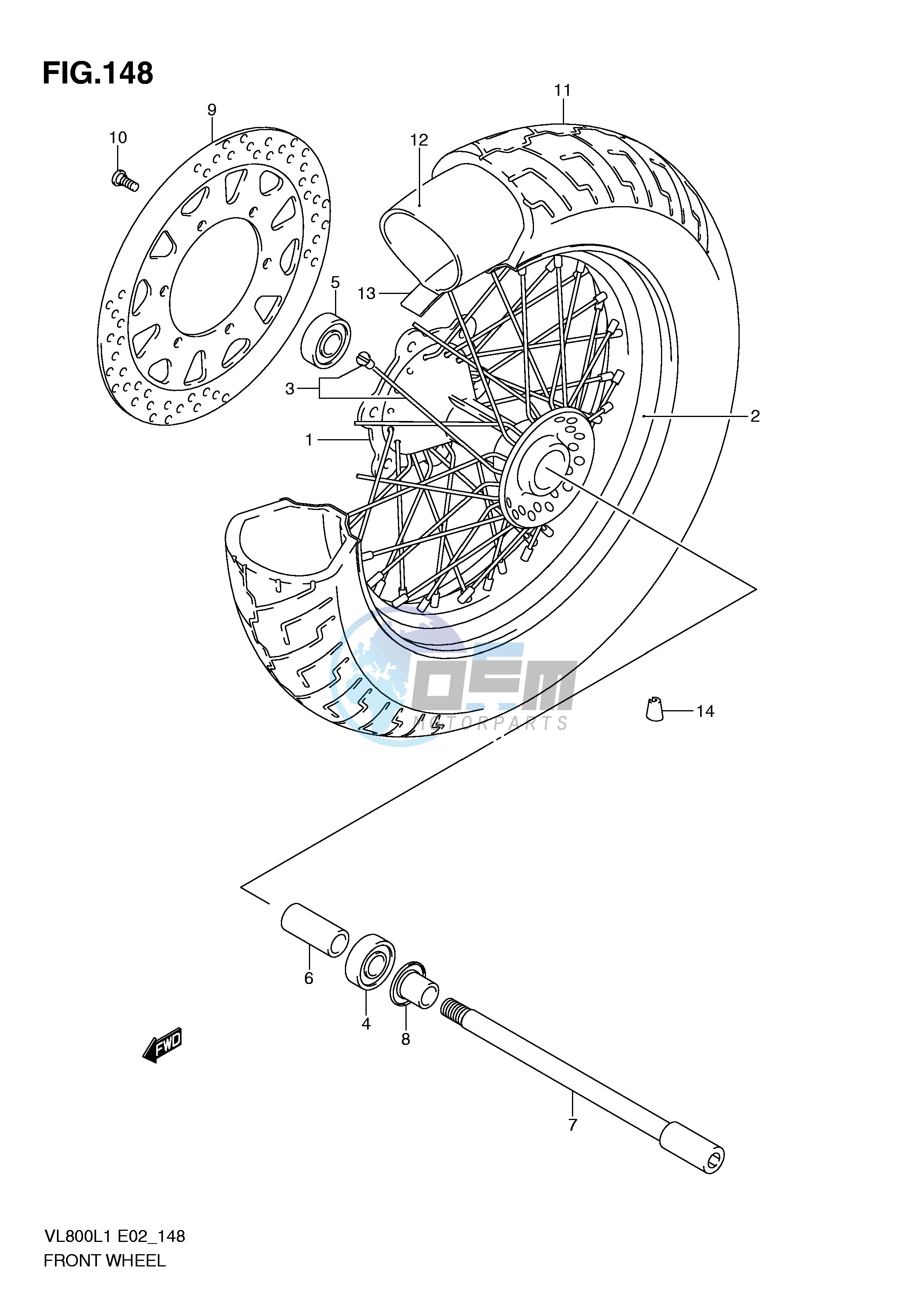 FRONT WHEEL (VL800L1 E2)