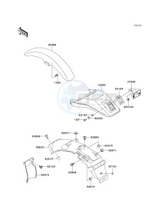 KL 250 G [SUPER SHERPA] (G9F) G9F drawing FENDERS