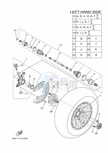 YFM700FWAD GRIZZLY 700 EPS (B4F4) drawing FRONT WHEEL