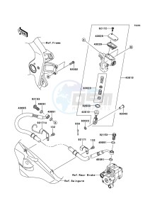 KFX450R KSF450BEF EU drawing Rear Master Cylinder