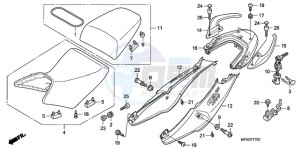 CBF1000TA France - (F / ABS CMF) drawing SEAT/REAR COWL