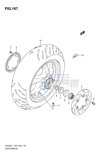 AN400 (E03) Burgman drawing REAR WHEEL (AN400ZAL1 E28)