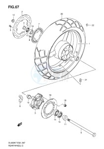 DL650 ABS V-STROM EU-UK drawing REAR WHEEL (ABS)