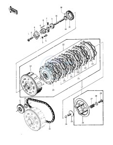 KZ 400 S PSPECIAL] (S2-S3) [SPECIAL] drawing CLUTCH -- 76-77 S2_S3- -