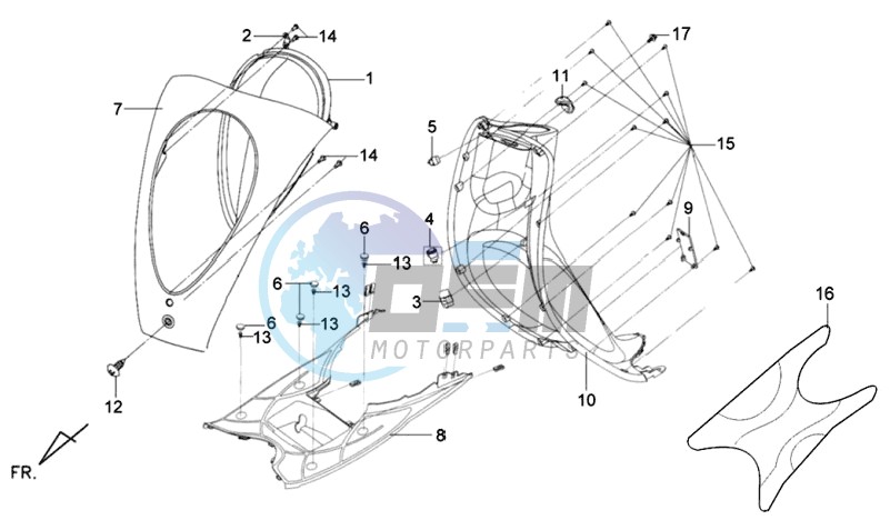 FR PLATE / HEAD LIGHT / FOOTREST