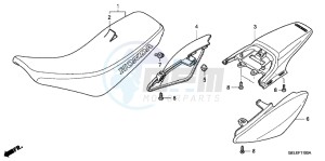 CRF50FB CRF50F ED drawing SEAT/ REAR FENDER