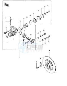 KZ 400 D (D) drawing FRONT BRAKE -- 74 -75 KZ400_KZ400D- -