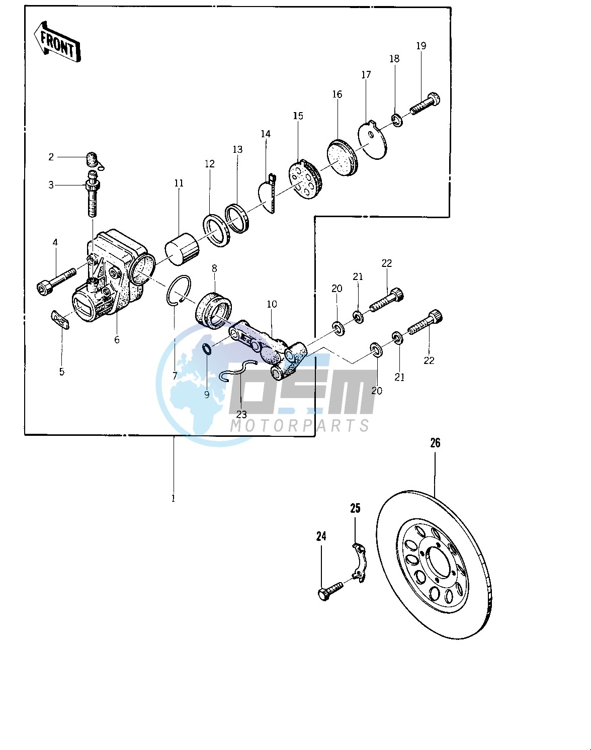 FRONT BRAKE -- 74 -75 KZ400_KZ400D- -