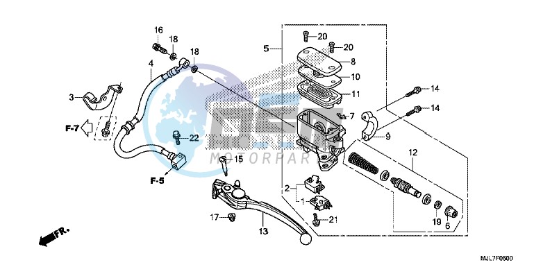 RR. BRAKE MASTER CYLINDER