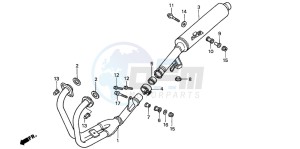 CB500 drawing EXHAUST MUFFLER