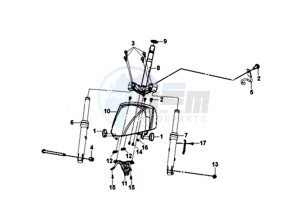 MIO 50I 25KMH (L8) NL EURO4 drawing FRONT FORK / STEERING CROWN