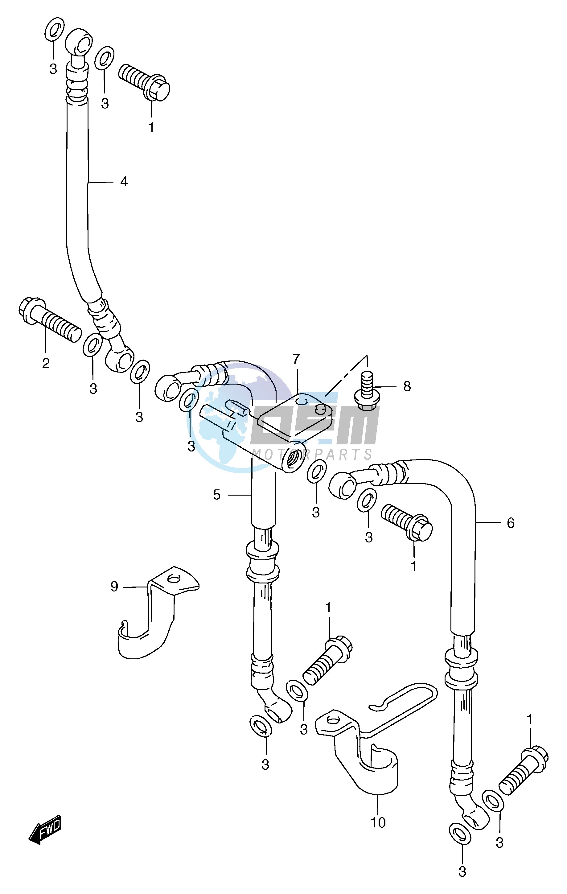 FRONT BRAKE HOSE (GSF1200T V W X Y ST SV SW SX SY)