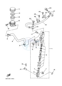 YZ85LW (1SNA 1SNC 1SPA 1SPC) drawing REAR MASTER CYLINDER